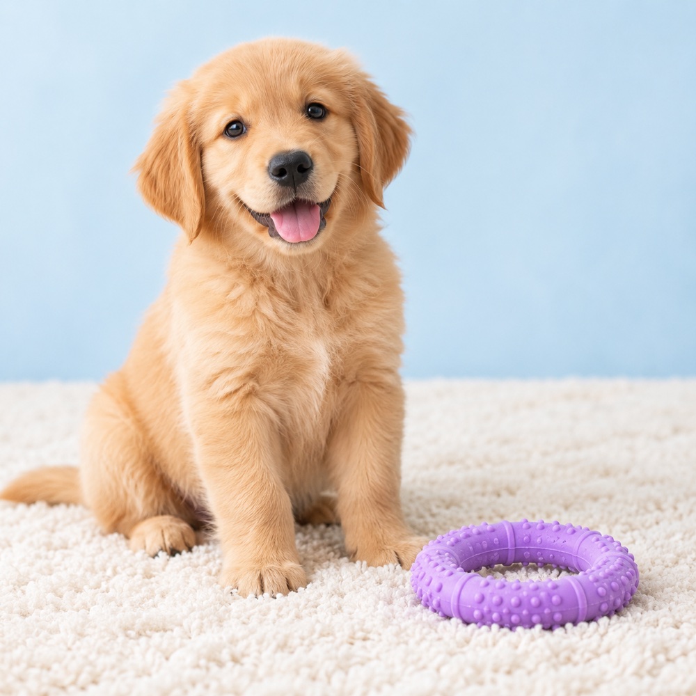 Lilac Play Ring with a cute puppy, illustrative photo